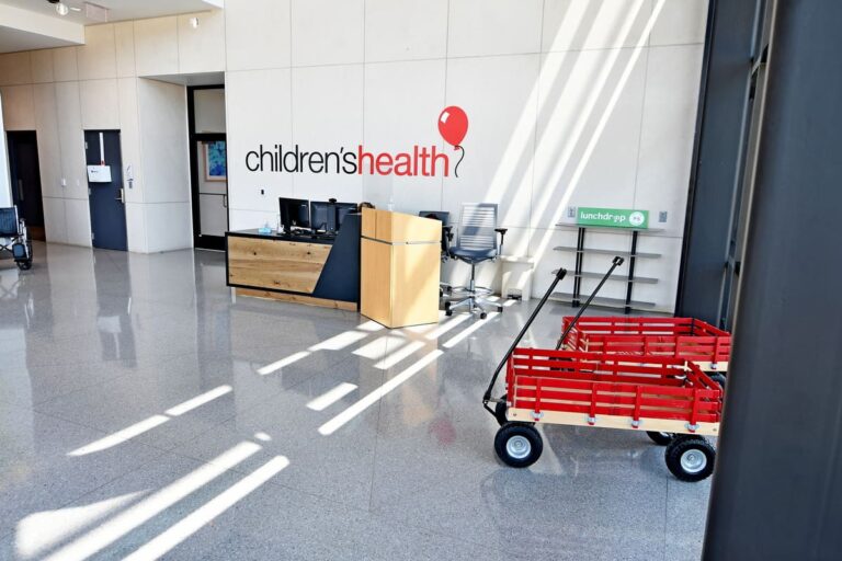 fresh and welcoming lobby terrazzo floor created for Children In Prosper Hospital